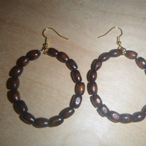 Afrocentric Earrings / Beaded Earrings / Wooden Earrings / Handcrafted Earrings - Picture 1 of 14